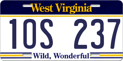 WV license plate 1OS237