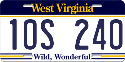 WV license plate 1OS240