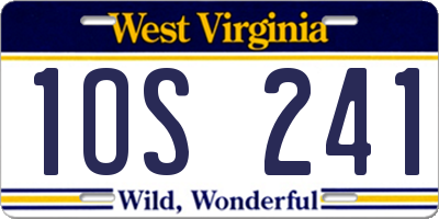 WV license plate 1OS241