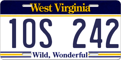WV license plate 1OS242