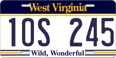 WV license plate 1OS245