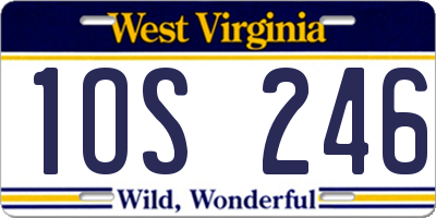 WV license plate 1OS246