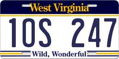 WV license plate 1OS247