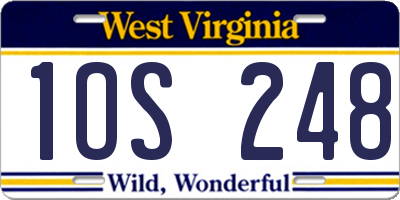 WV license plate 1OS248