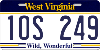 WV license plate 1OS249