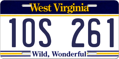 WV license plate 1OS261
