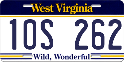 WV license plate 1OS262