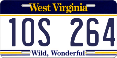 WV license plate 1OS264