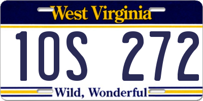 WV license plate 1OS272