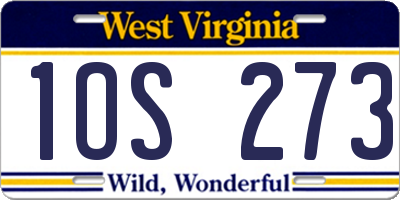 WV license plate 1OS273