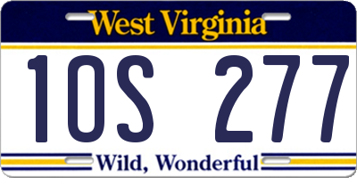 WV license plate 1OS277