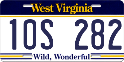WV license plate 1OS282