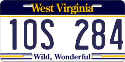 WV license plate 1OS284