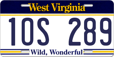 WV license plate 1OS289