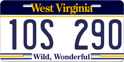 WV license plate 1OS290