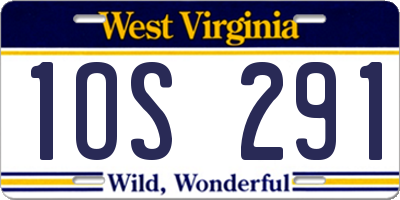 WV license plate 1OS291