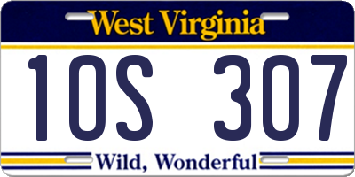 WV license plate 1OS307