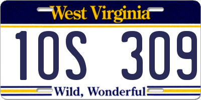 WV license plate 1OS309