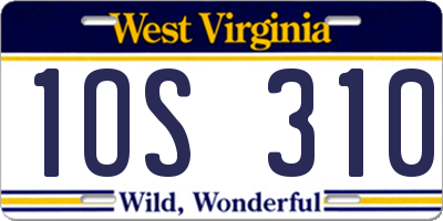 WV license plate 1OS310
