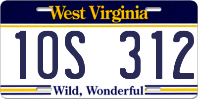 WV license plate 1OS312