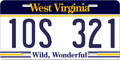 WV license plate 1OS321