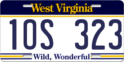WV license plate 1OS323