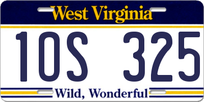 WV license plate 1OS325