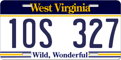 WV license plate 1OS327