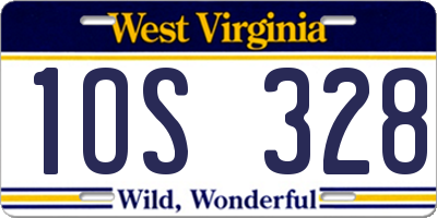 WV license plate 1OS328