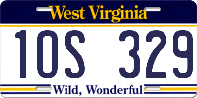 WV license plate 1OS329