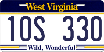 WV license plate 1OS330