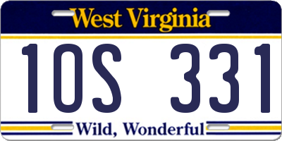 WV license plate 1OS331