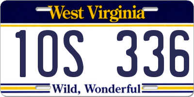 WV license plate 1OS336