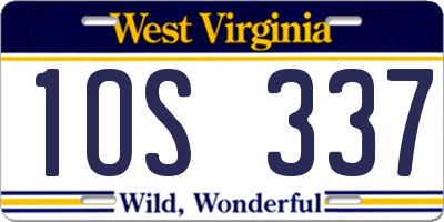 WV license plate 1OS337