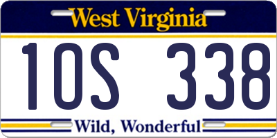 WV license plate 1OS338