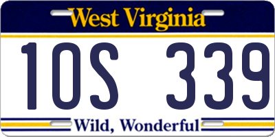 WV license plate 1OS339