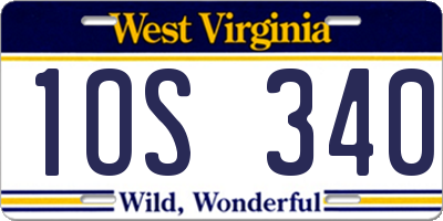 WV license plate 1OS340