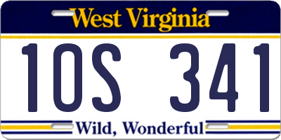 WV license plate 1OS341