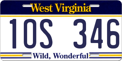 WV license plate 1OS346