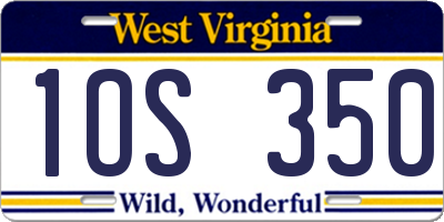 WV license plate 1OS350