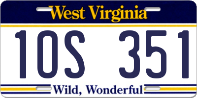 WV license plate 1OS351