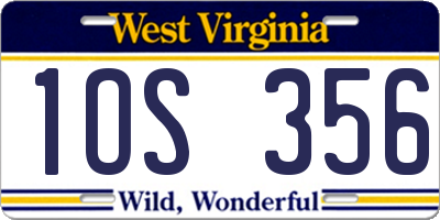WV license plate 1OS356