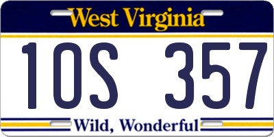 WV license plate 1OS357