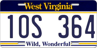 WV license plate 1OS364