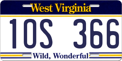 WV license plate 1OS366