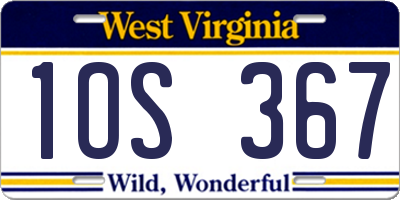 WV license plate 1OS367