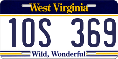 WV license plate 1OS369