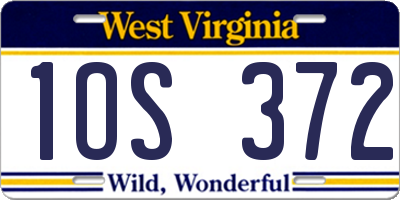 WV license plate 1OS372