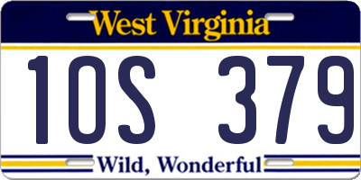 WV license plate 1OS379