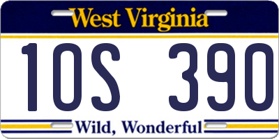 WV license plate 1OS390